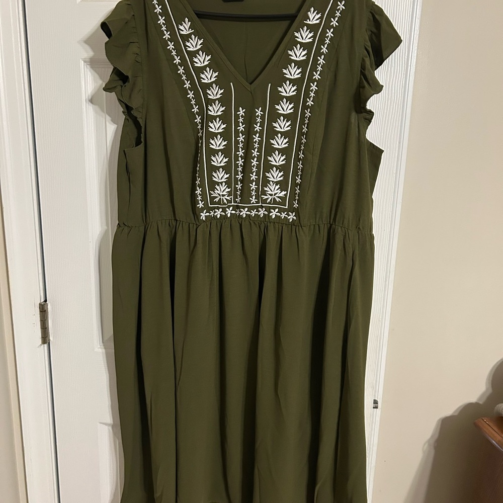 BloomChic Olive Green Dress